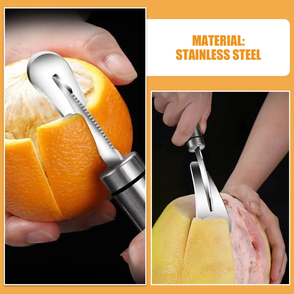

2Pcs Multi-Functional Stainless Steel Orange Peeler Easy to Use and Store Orange Peeler Citrus Opener Citrus Peeling Tool