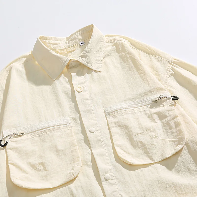 3D Pocket Shirts Women Men Outdoor Quick Dry Summer Streetwear Short Sleeve Loose Casual Function Cargo Shirts Tops