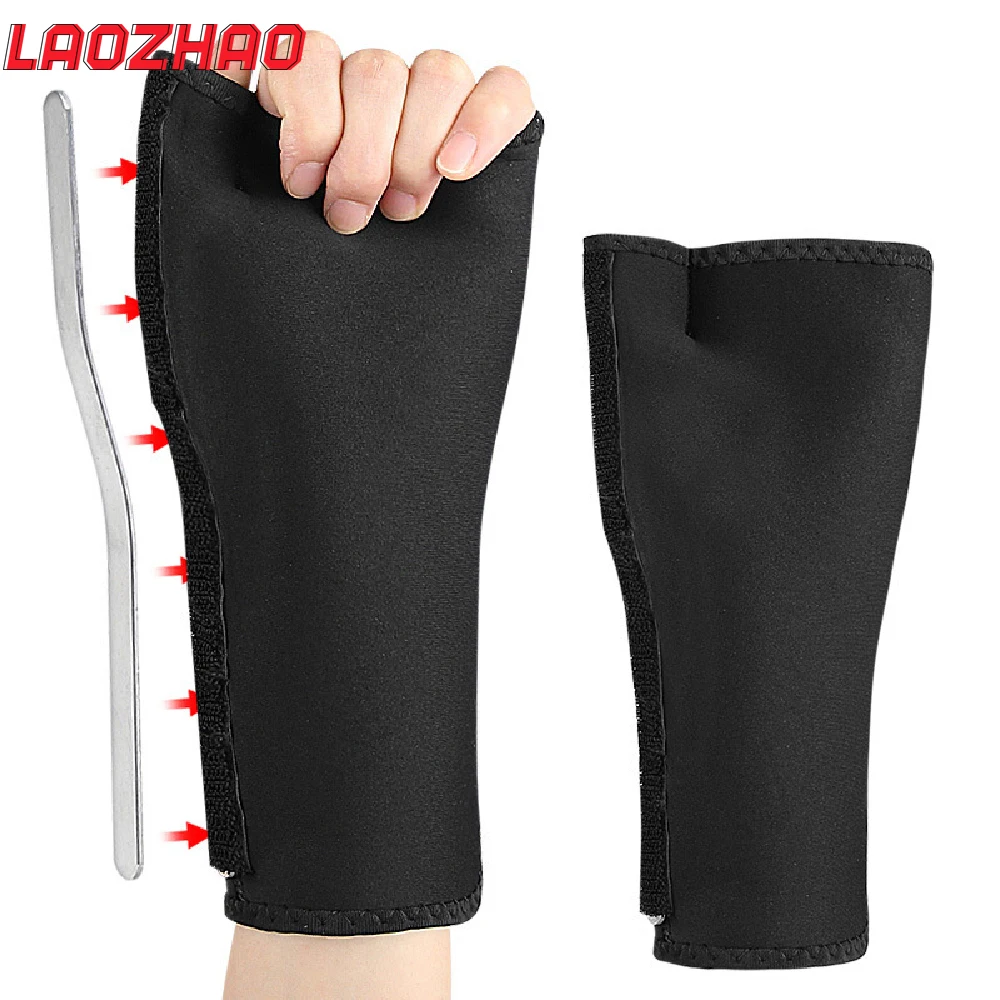 Thumb Brace & Wrist Strap, Adjustable Neoprene Thumb Support with Built-in Aluminum Plate, Pressure Wrist Band for Tendonitis