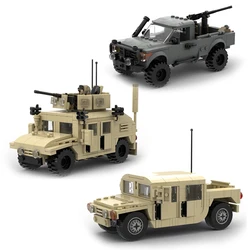 WW2 askeri Hummered yapı taşları MOC Humvees Stryker zırhlı araç araba modeli Set abd ordusu silah parçaları kitleri oyuncaklar