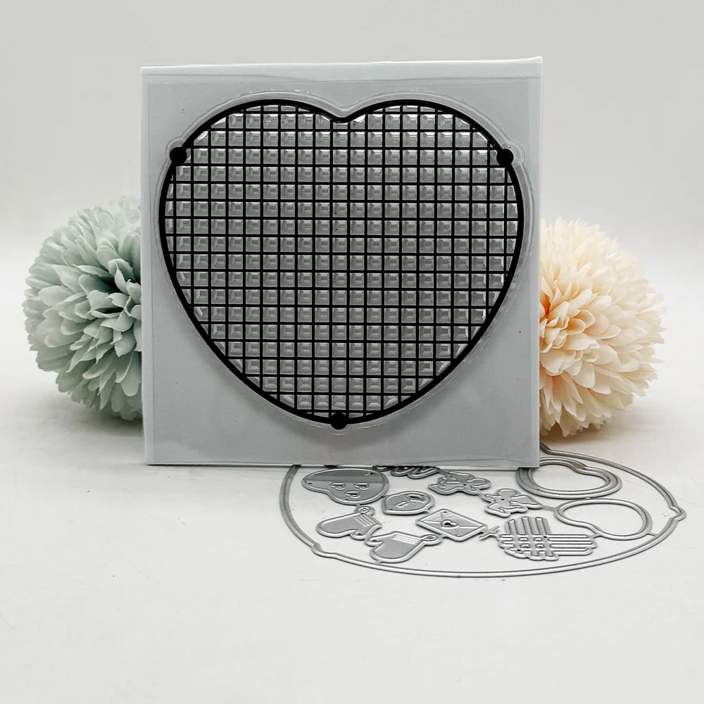 KSCRAFT Heart Cooling Rack Stamp and Dies Cutting Dies Stencils for DIY Scrapbooking Decorative Embossing DIY Paper Cards