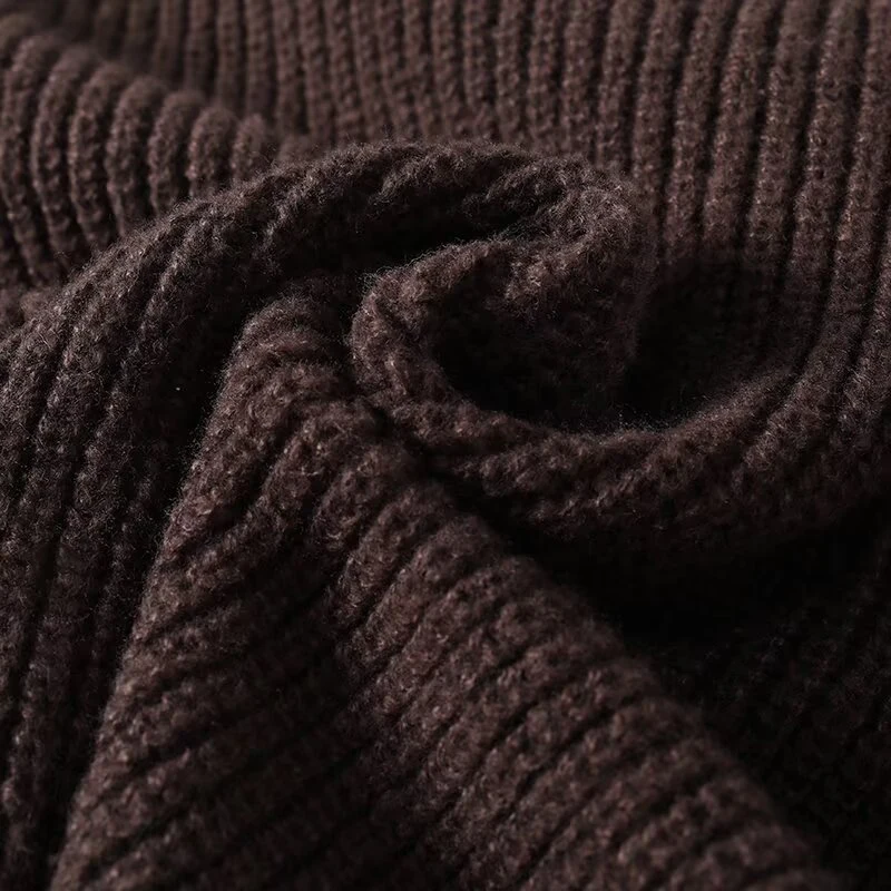 YENKYE 2025 Jerséis de punto de manga larga con cuello alto informal para mujer Suéteres de otoño e invierno