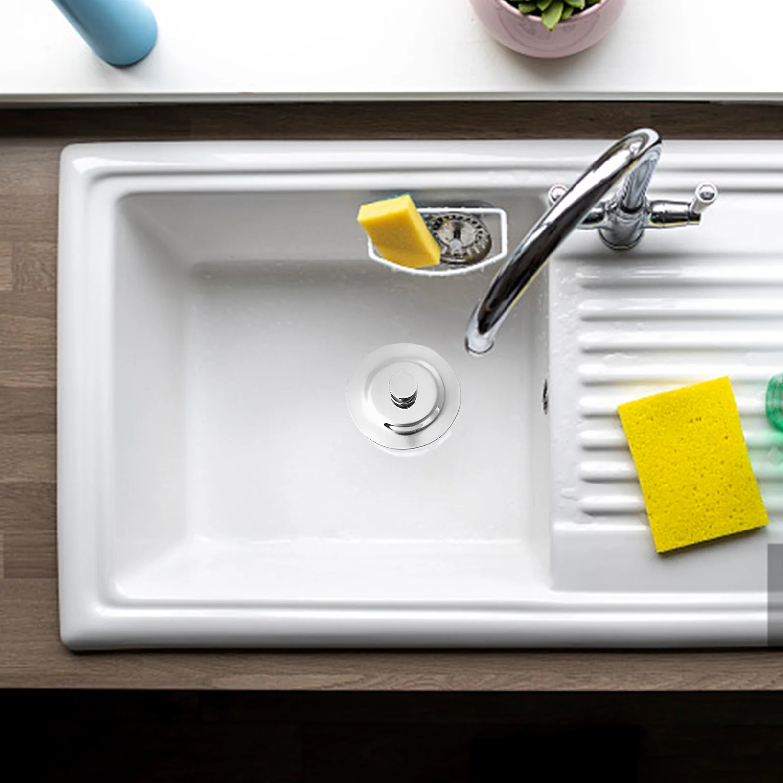 

Stainless Steel Tub Drain Stopper Flat Cover Bath Plug Hair Catcher for Bathroom Kitchen Laundry Tub Stopper Bathtub Plug