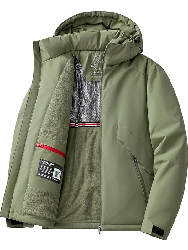 

Мужская зимняя утепленная куртка свободного кроя с капюшоном на флисовой подкладке, теплая повседневная молодежная модная куртка с длинными рукавами, стандартной длины