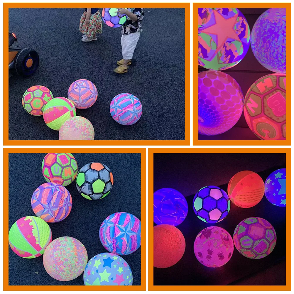 

2pcs Glowing Soccer Ball Toys Colorful Mini Plastic Beach Football Silent Baby Product Outdoor Training Sports Entertainment