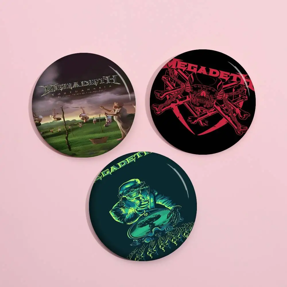 Rock Band Megadeth Creator Tinplate Pin Button Custom Anime Role Old-school Brooch Cartoon Collar Badge Jewelry Gift Fans