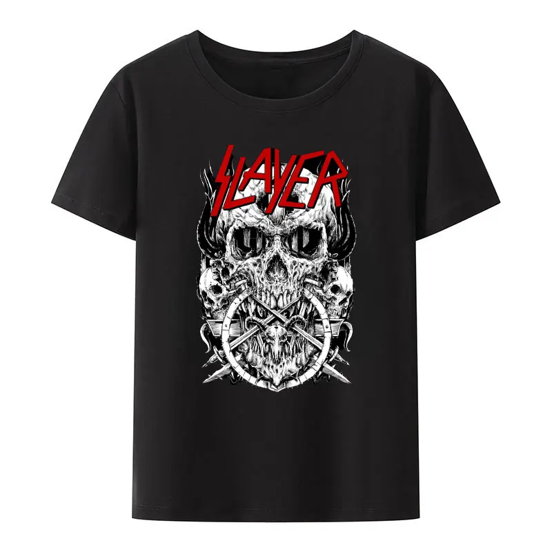 Metal Band Y2k Tops Cool Slayer Harajuku Punk Summer Graphic T Shirts ModaL Women\'s T-shirt T-shirts 2023 New Slayer Men Tees