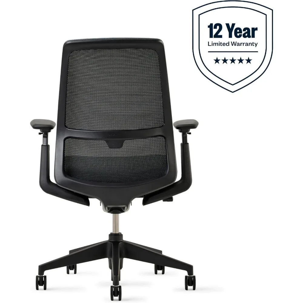 ergonomic adjustable mesh office chair - flexible back support in charcoal