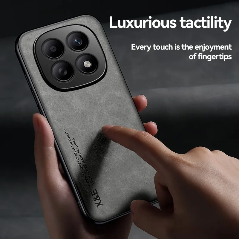 Shockproof Case For Xiaomi Poco M8 Pro M7 Pro M6 Pro 4G 5G Cover Magnetic Luxury Sheepskin Leather Car Holder Phone Coque Funda view 5