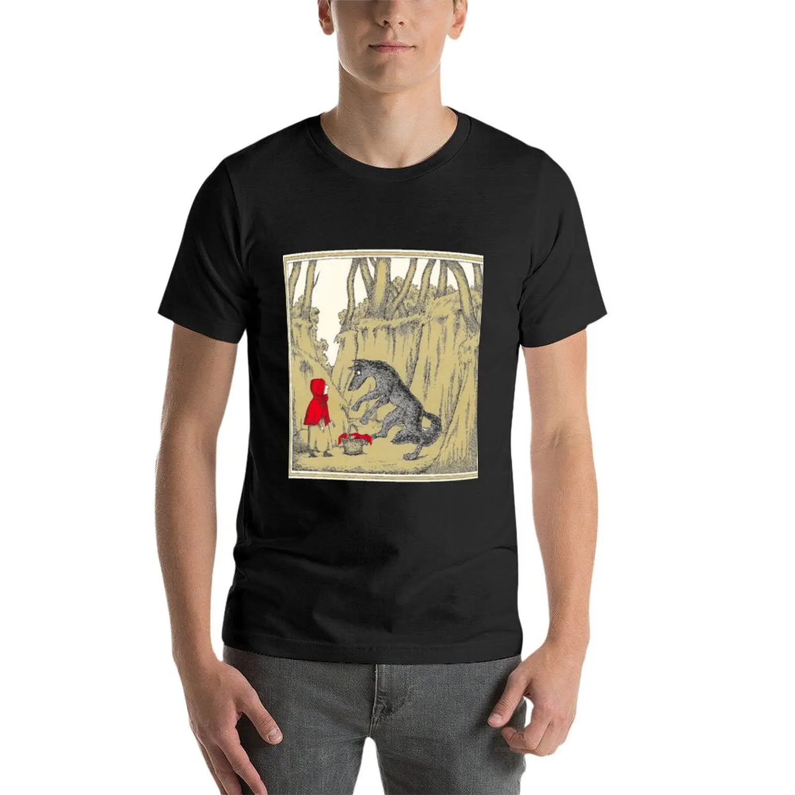 Edward Gorey animal estampado camiseta masculina, top de verão, tamanho grande, masculina