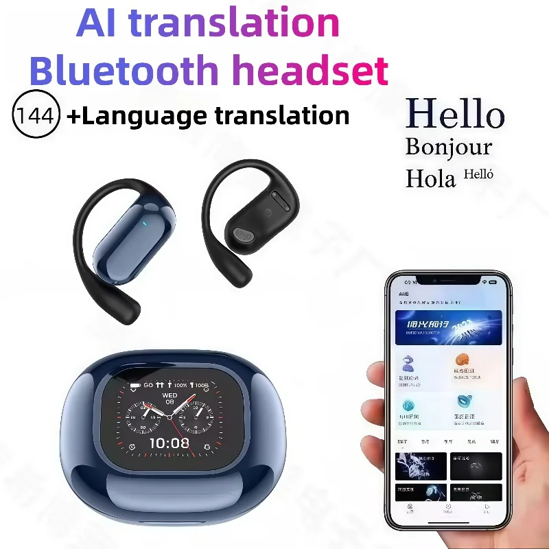 Q16S AI ترجمة بلوتوث 5.4 سماعات لاسلكية مفتوحة مزدوجة هيئة التصنيع العسكري واضح دعوة الرياضة سماعات توصيل الهواء مقاوم للماء IPX5 #3