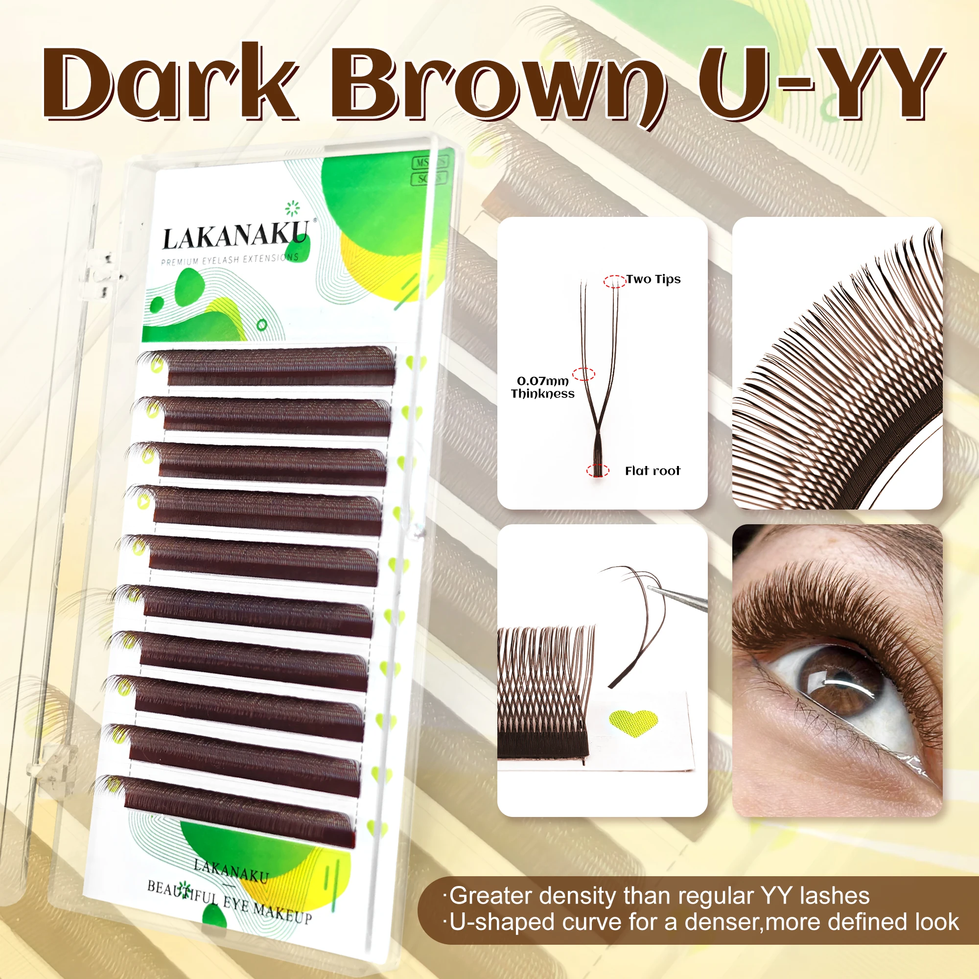 Red Clover Flower - LAKANAKU Dark Brown U Shape YY