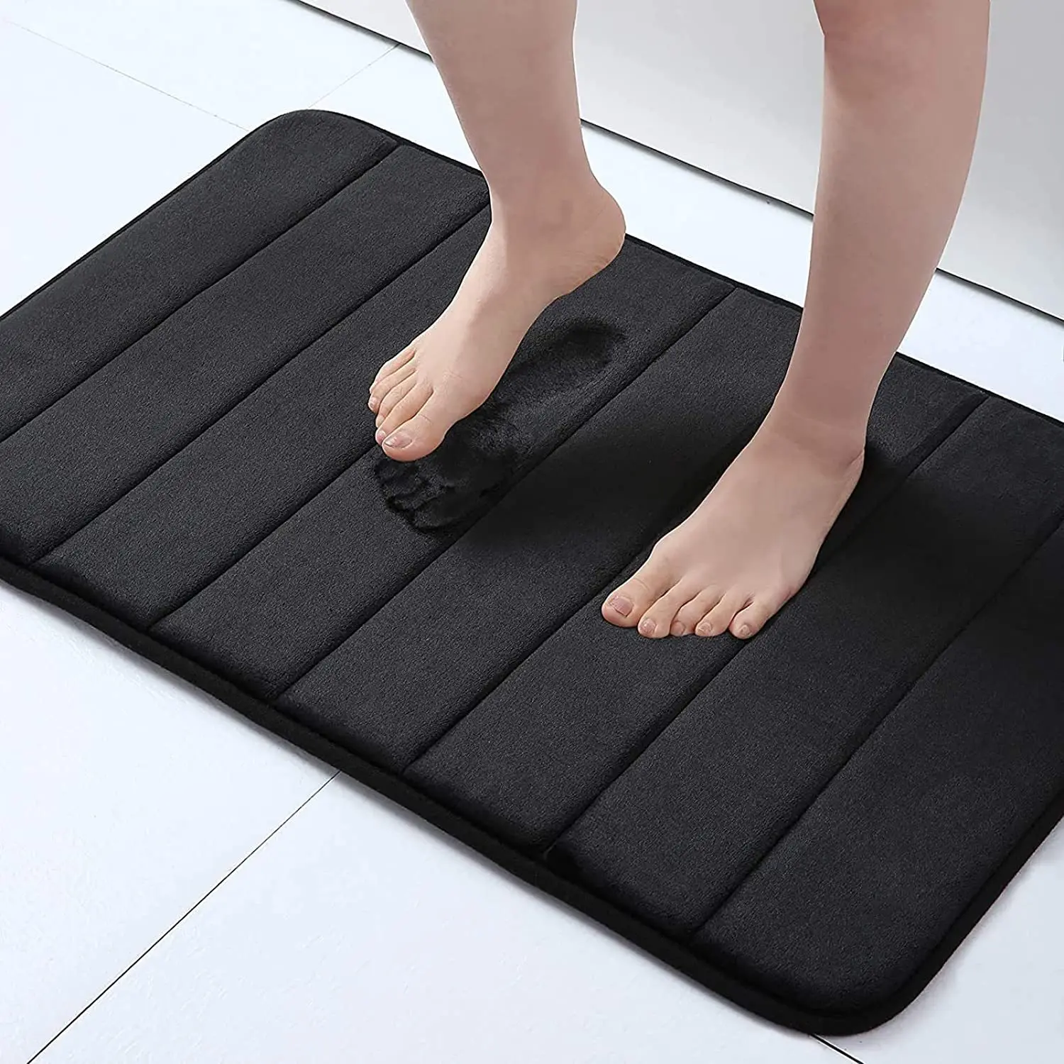 Super Absorbent Bath Mat Non Slip Coral Fleece Rugs Bathroom Carpets Soft Bathtub Side Floor Rugs Shower Room Toilet Doormat