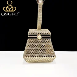 European and American Fashion Small Box Bag Full Of Diamonds Young Girl Mini Bag Evening Party Chain Bag