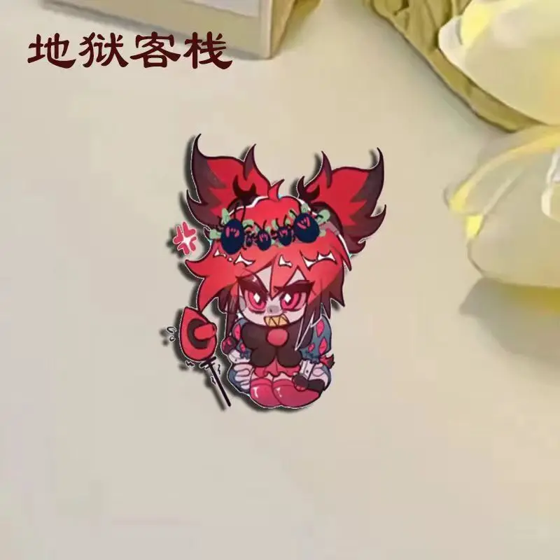 8 pezzi Hazbin Hotel Lucifer•Morningstar Alastor Distintivi Anime Spille carine Spilla Zaino fai da te Accessori per cappelli Regali di compleanno