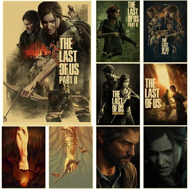 2023 Vintage The last of us poster Ellie Abby Part 2 Movie Game Canvas Art Wall Mural Esports Gaming Room Decor Home Decoration