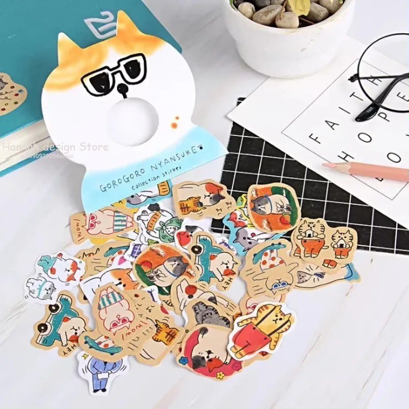 30 Pcs /pack Cute Cat Stickers Decorative Stationery Stickers Scrapbooking DIY Diary Album Stick Label