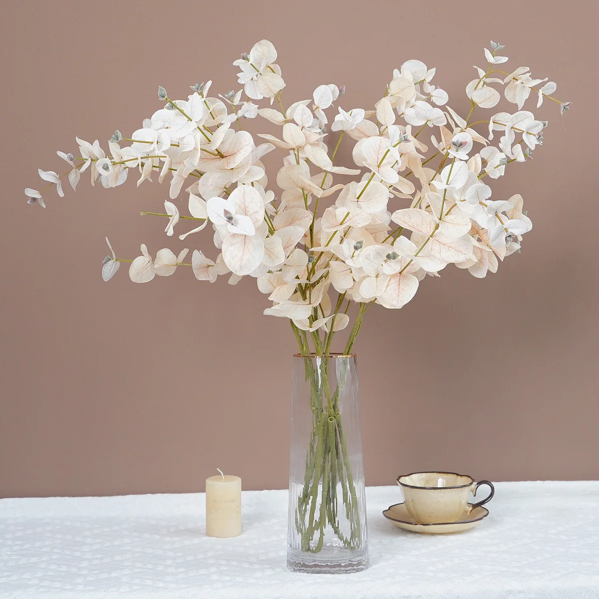 4Pcs Long Branches Eucalyptus Leaves Fake Green Plants Home Decorations Wedding Road Guide Floral Arrangement Party Table Layout