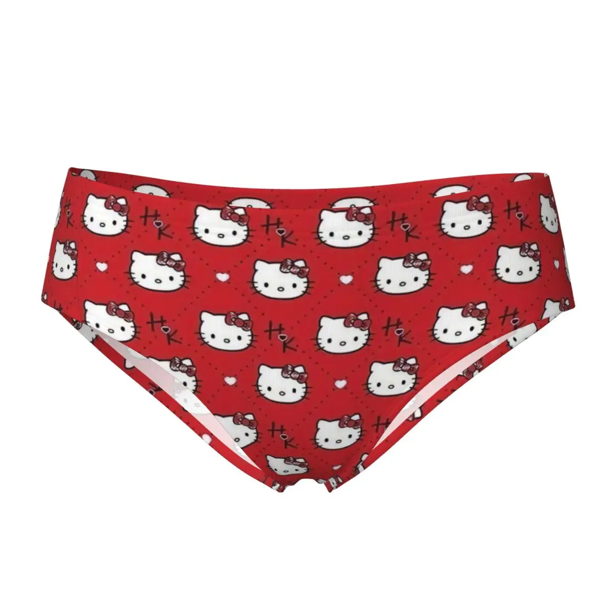 

Humor Red Hello Kitty Panties Briefs Women Underwear Cute Cartoon Soft Underpants for Female Plus Size