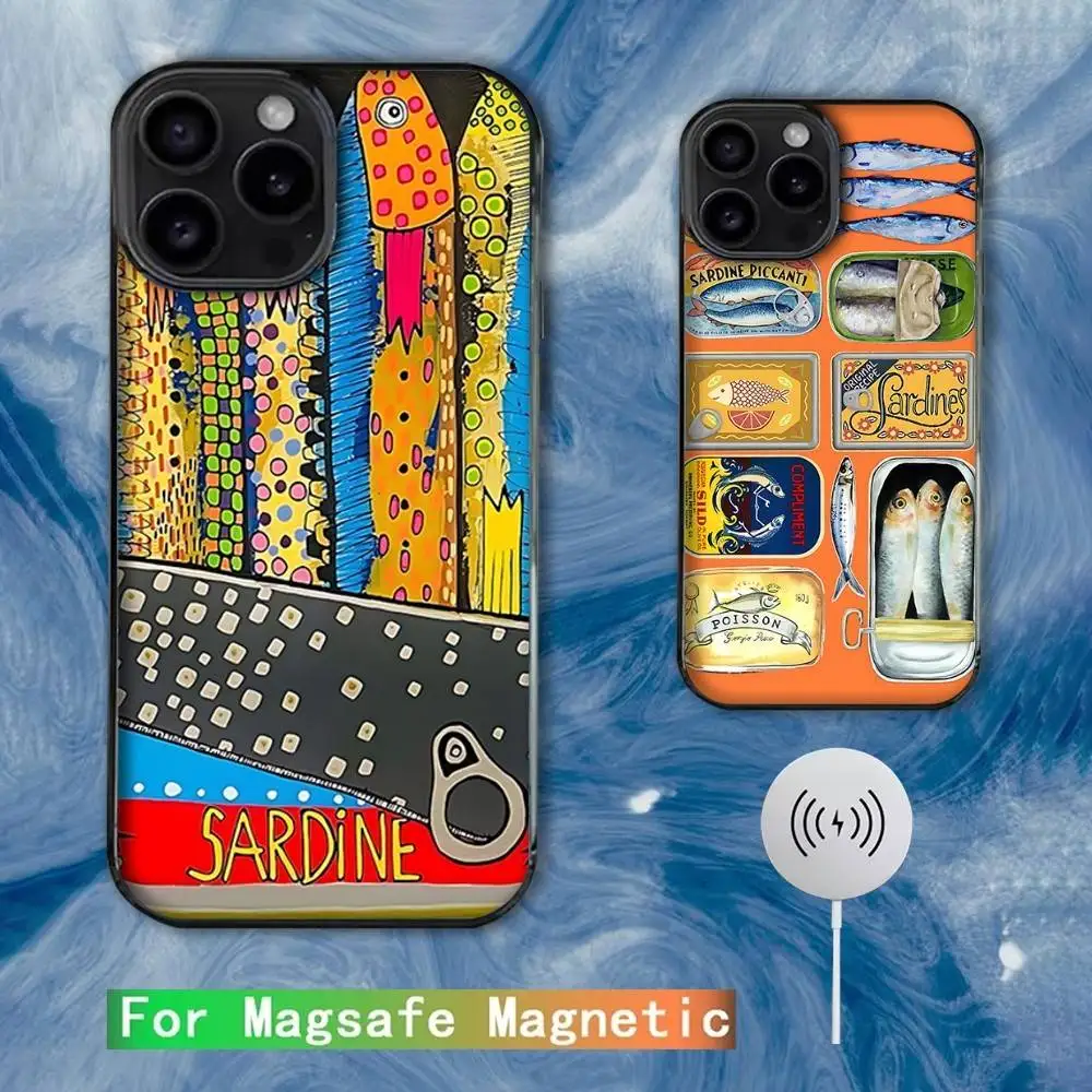 

Funny Sardines Phone Case For iPhone 16e,16,15,14,13,12,11,Plus,Pro,Max,Mini Magsafe Magnetic Wireless Charging