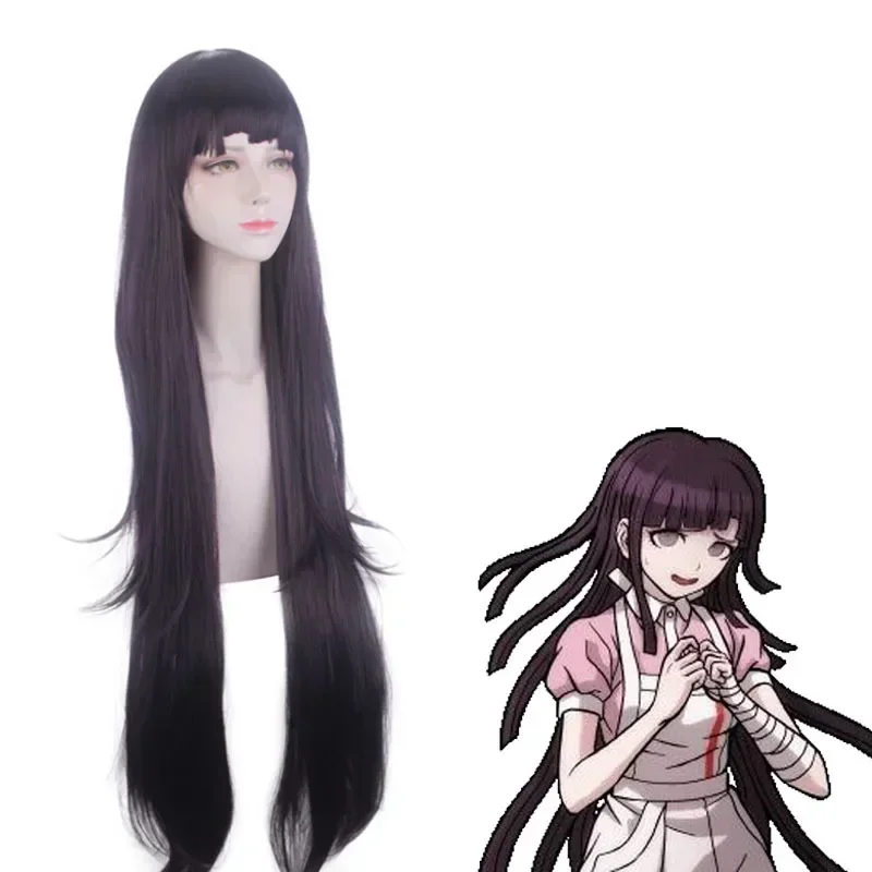 Mikan Tsumiki przebranie na karnawał Anime Danganronpa kobiety ubierają pokojówkę jednolity komplet Halloween długa peruka ubrania karnawałowe