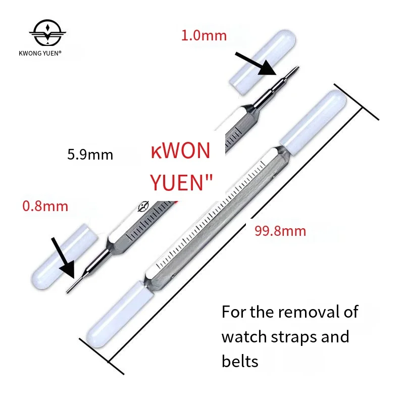 Kwong Yuen Uhrenreparaturwerkzeug, spezieller Schraubendreher mit Sechskantgriff und Doppelkopf zum Entfernen des Armbands für Uhrmacher – Detail 4