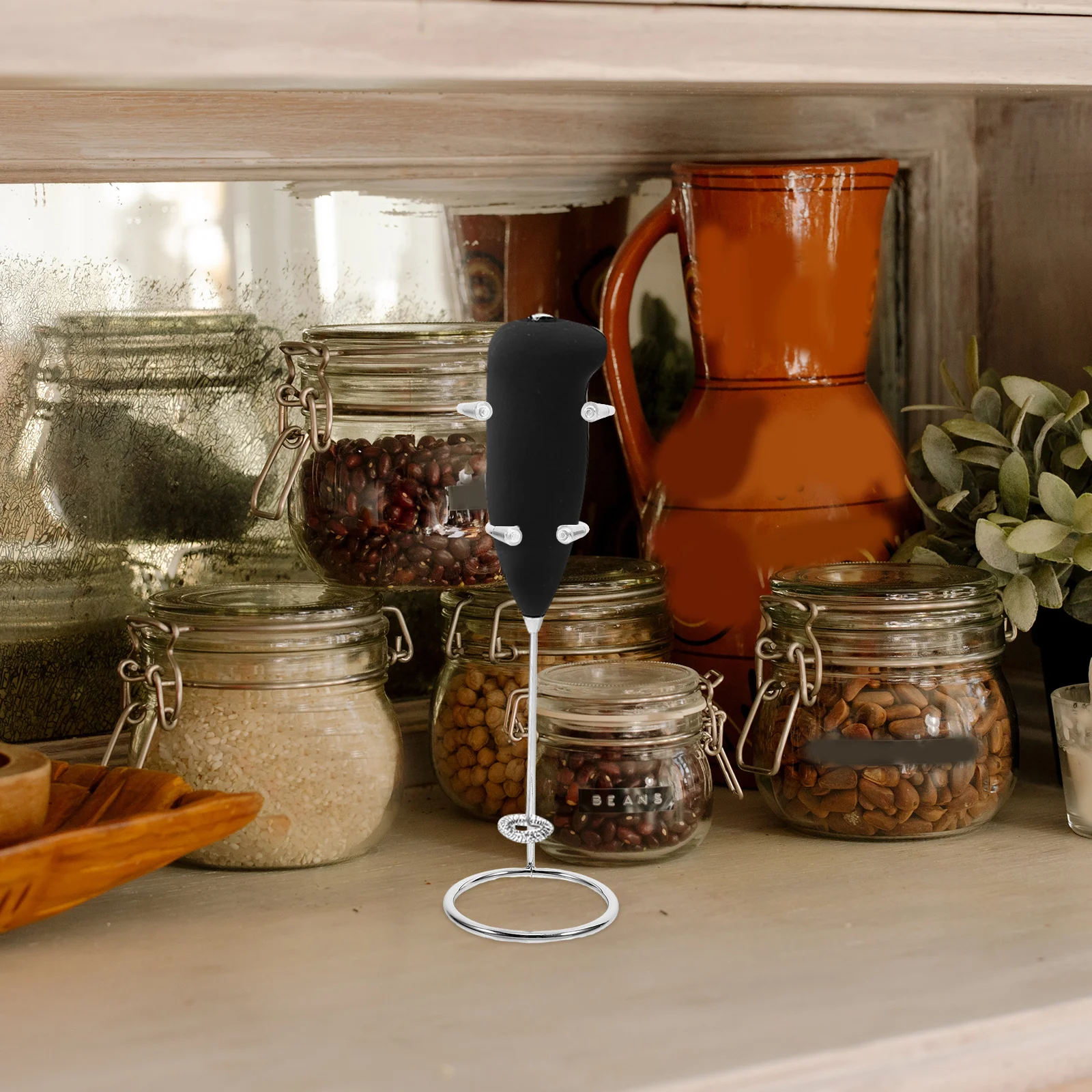 Soporte para batidora de mano de acero inoxidable, organizador de batidores, Base estable, soporte para batidores de leche de cocina, 2 uds.