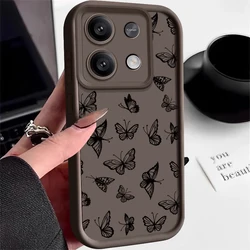 Shockproof Drawing Butterfly Case For Xiaomi Redmi Note 13 12 Pro 5G 11 10 11s Mi 11T 13T Poco F6 X6 X5 M6 Pro 4G Bumper Cover