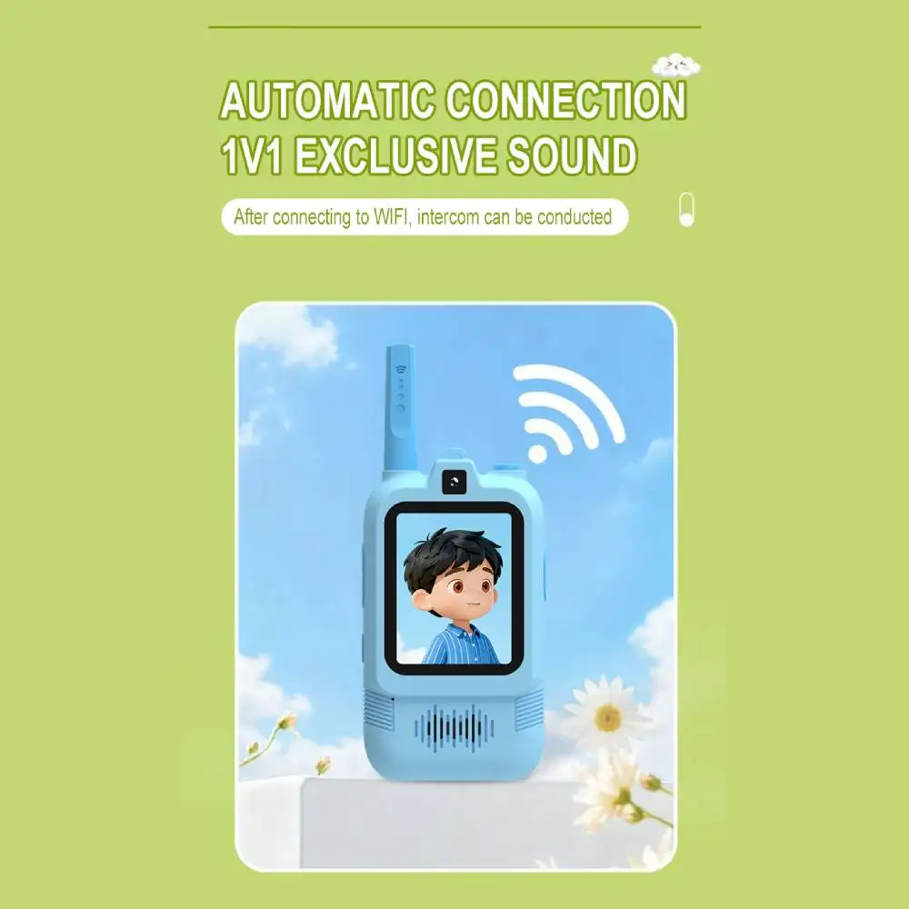 Video Walkie Talkies voor kinderen 2-pack lange afstand walkie talkie tweeweg radio-intercom met foto-opname wandelspeelgoed voor leeftijd 3-12 jaar