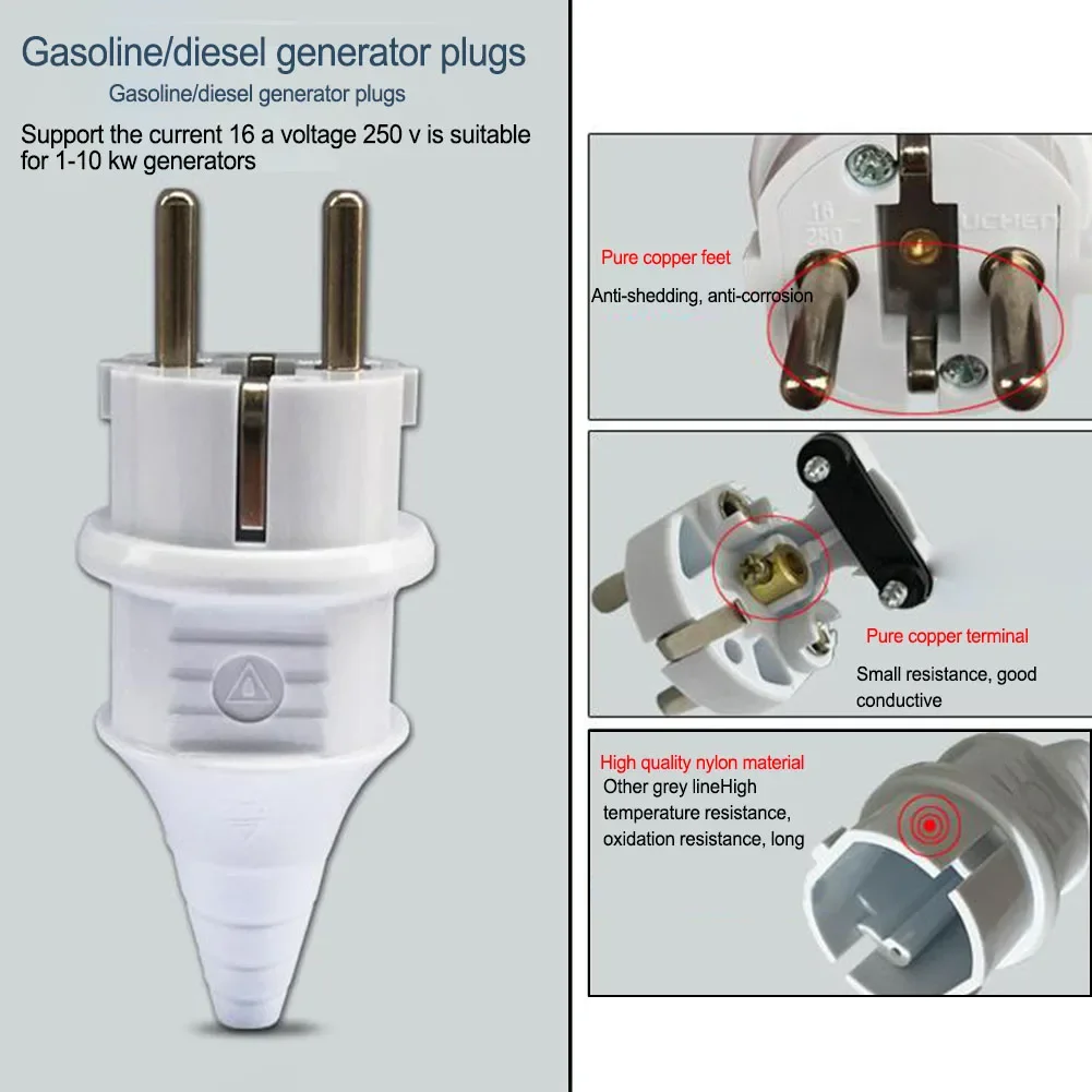1PCS Industrial Waterproof Socket European Socket Copper European Plug 220V 16A Electric Power Connector Waterproof Dustproof