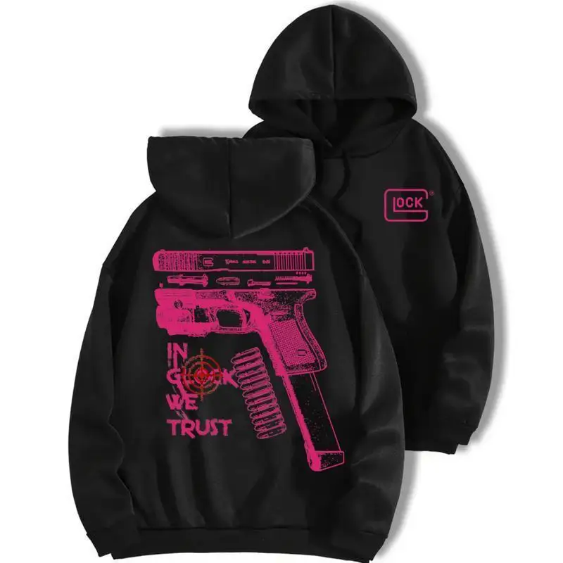 

G 13753 in Glock We Trust Hoodie Cross-Border Unisex Hooded Sweatshirt Deformation Resistant Animal Pattern Spring 2026
