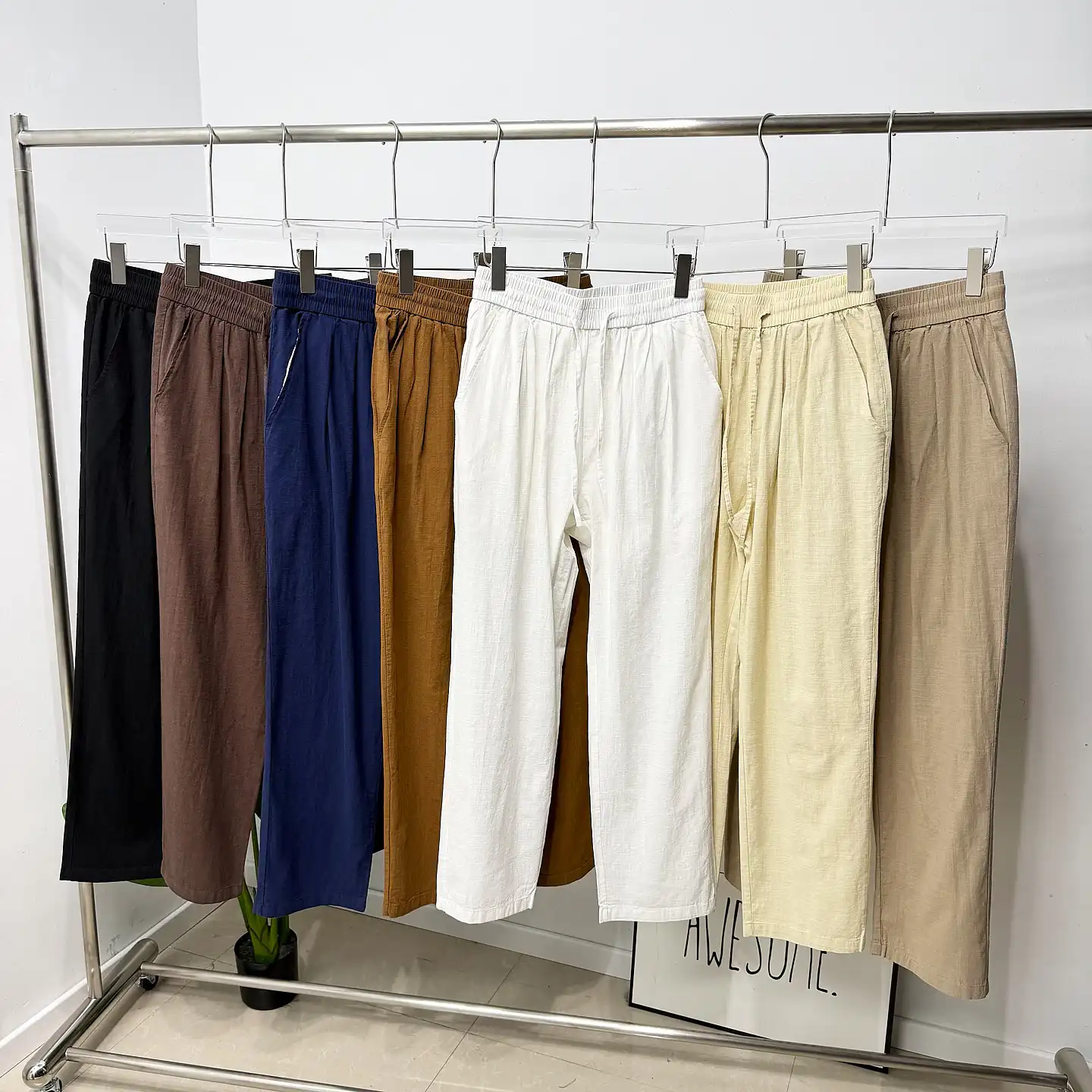 

Faionable Breathable Men's Cotton Casual Pants Spring Summer New Arrival Line Excellent Fit Straight Leg Waed
