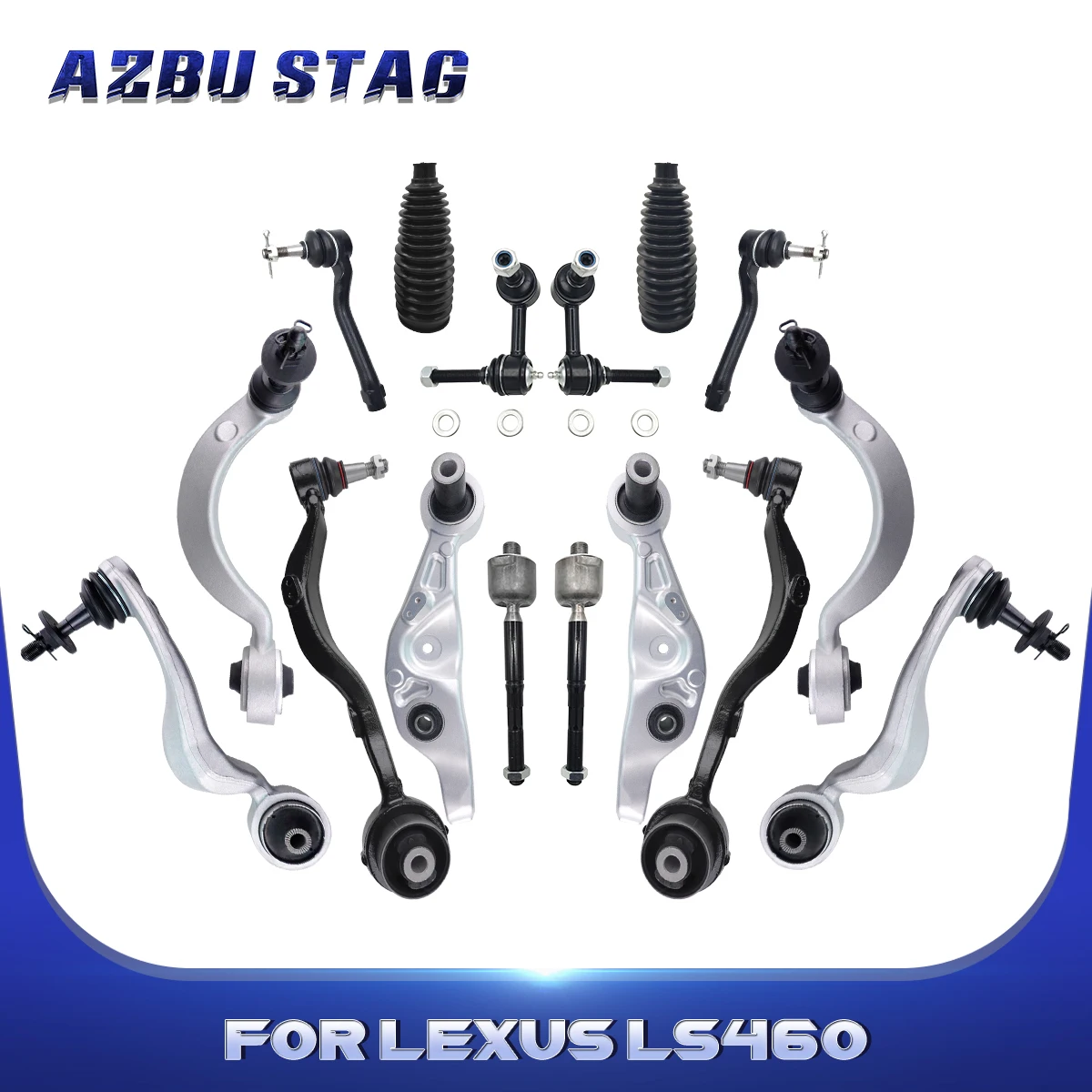 

AzbuStag 16Pcs Front Lower Upper Forward Rearword Control Arm for LEXUS LS460 RWD 2007 2008 2009 2010 2011 2012 2013 2014-2017