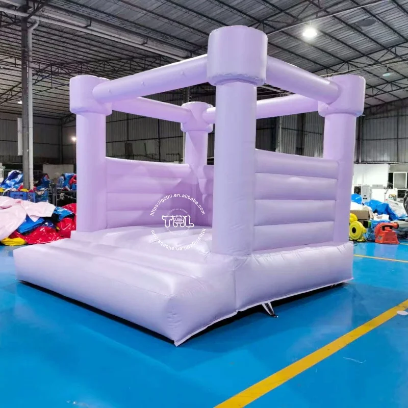 Inflatable Purple Bounce Castle10x10FT PVC Bouncy House for Toddler Kids and Adults Indoor or Outdoor Wedding Birthday Party