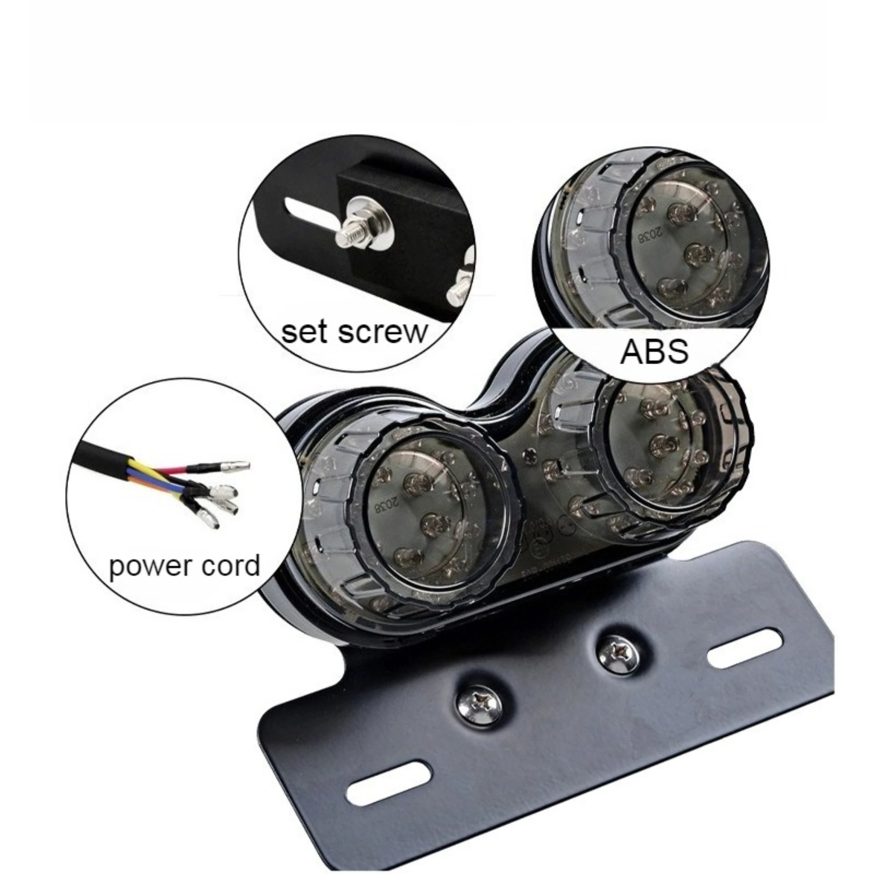 12v Universal Rear Brake Light For Motorcycle Retro Style Rear Light Integrated Led Signal Lights With License Plate Holder