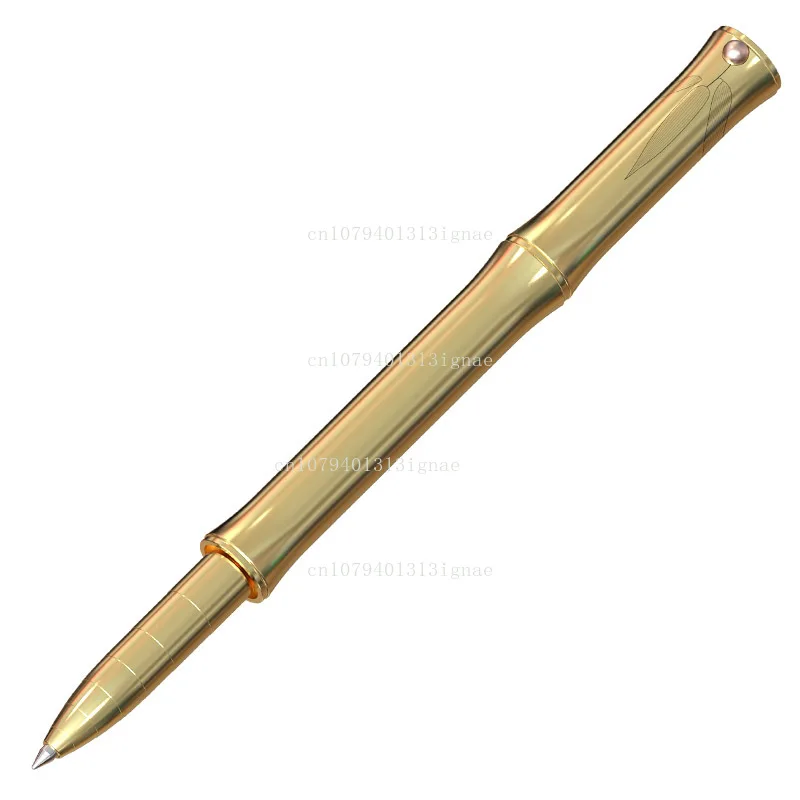 Bamboo pen, magnetic automatic cap neutral signature decompression pen, creative stationery