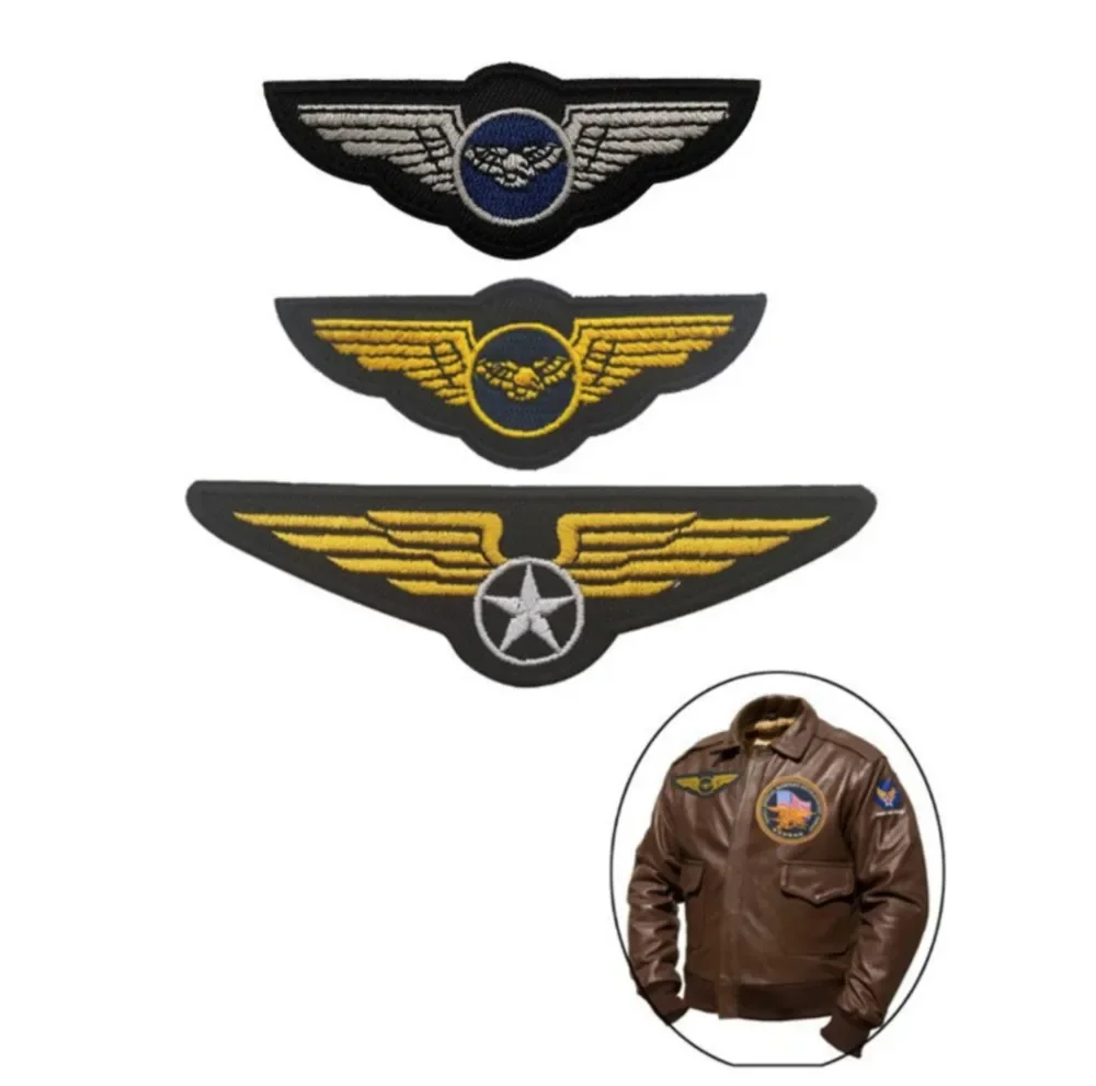 Pilot Aviation Chest Badge Embroidery Patch Hook & Loop Military Tactical Morale Badge Clothing Accessories Punk Cloth Stickers