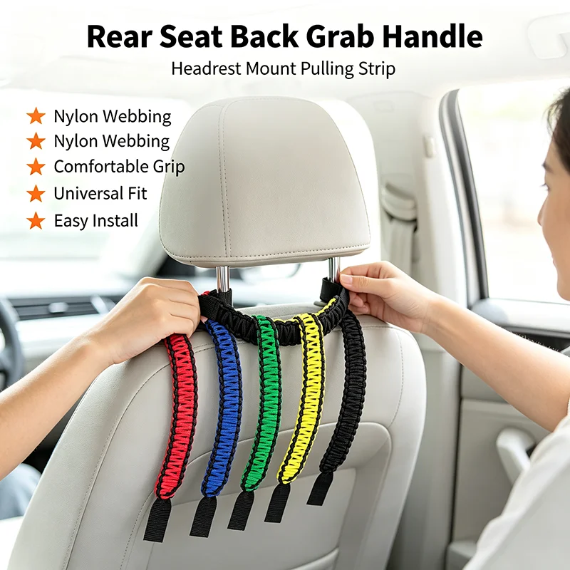 Universal Seat Headrest Grip Grab Handle Nonslip Paracord Grab Handle For Jeep Wrangler JK TJ Land Cruiser FJ Suzuk Car Supply