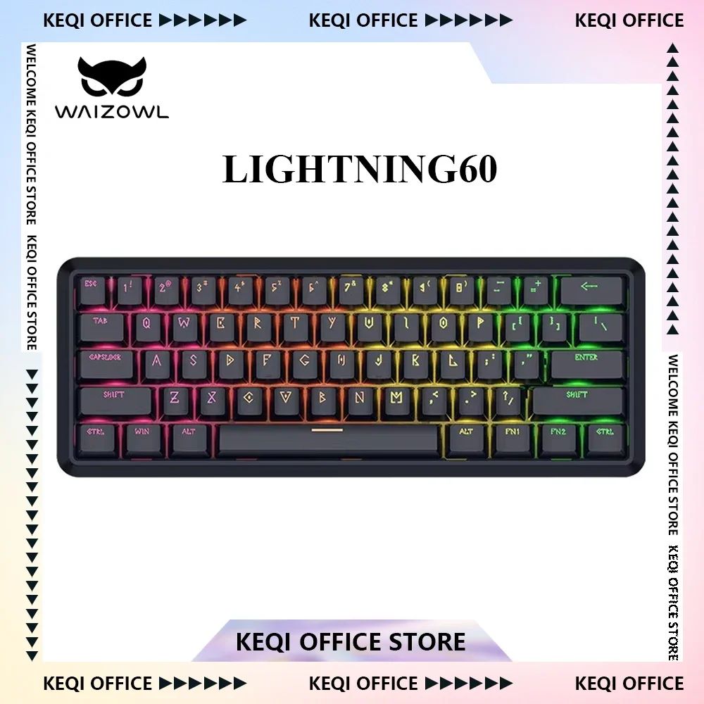 New Waizowl Lightning60 Magnetic Switch Mechanical Keyboard Custom Hotswap RGB Console Wired Keyboard PC Game Accessories Gifts