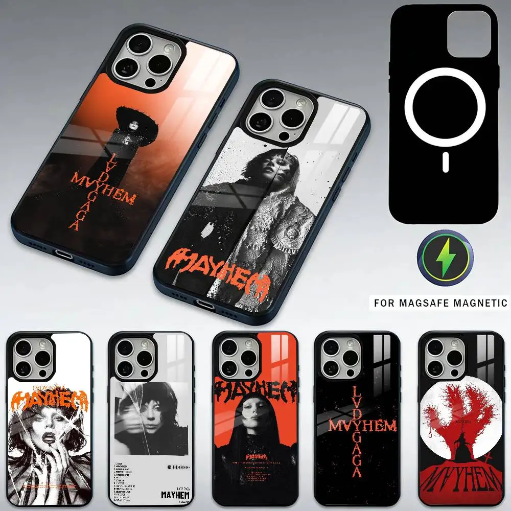 

LADY GAGA M-MAYHEM Phone Case For iPhone17,16,15,14,13,12,11 Plus,Pro Max Magnetic For Magsafe Wireless Charging