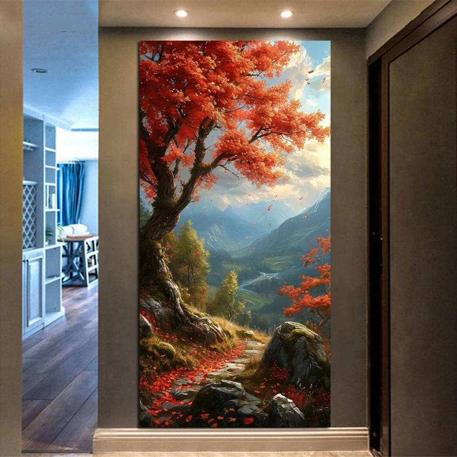 

Diy Алмазная картина Новая коллекция Лесной пейзаж Дерево Полный квадратный круглый дрель Большой размер Мозаика Вышивка Картина Настенный декор