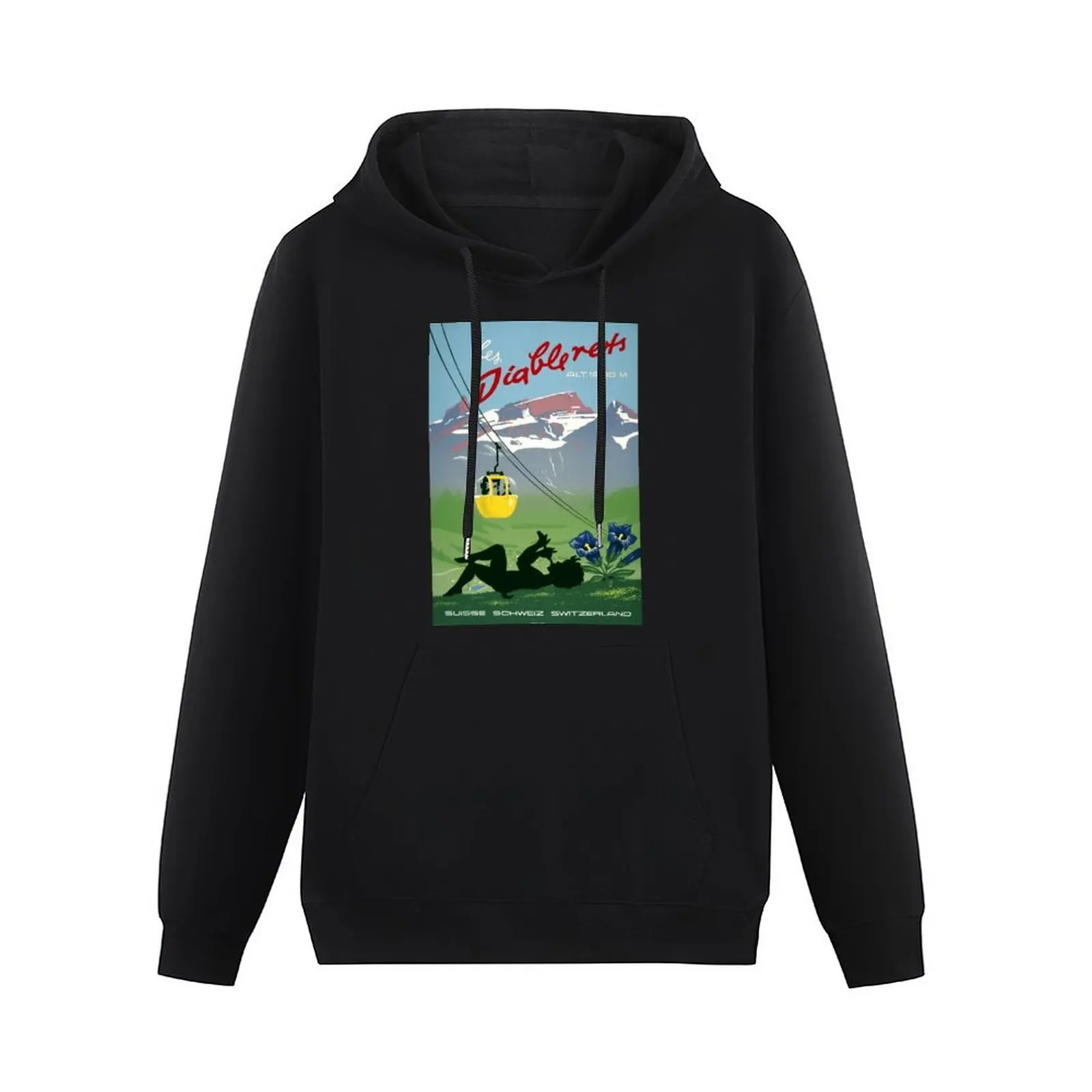 Les Diablerets, Vaud, Switzerland,Travel Poster Pullover Hoodie mens clothes clothes for men male clothes tracksuit men