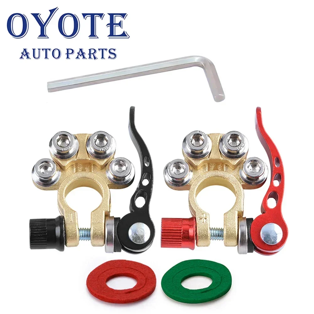 OYOTE Toolless Disconnect Battery Main Cable Post Terminal Shut-Off Connectors For 6v 12v 24v Boat Race Car UTV Tractor Truck