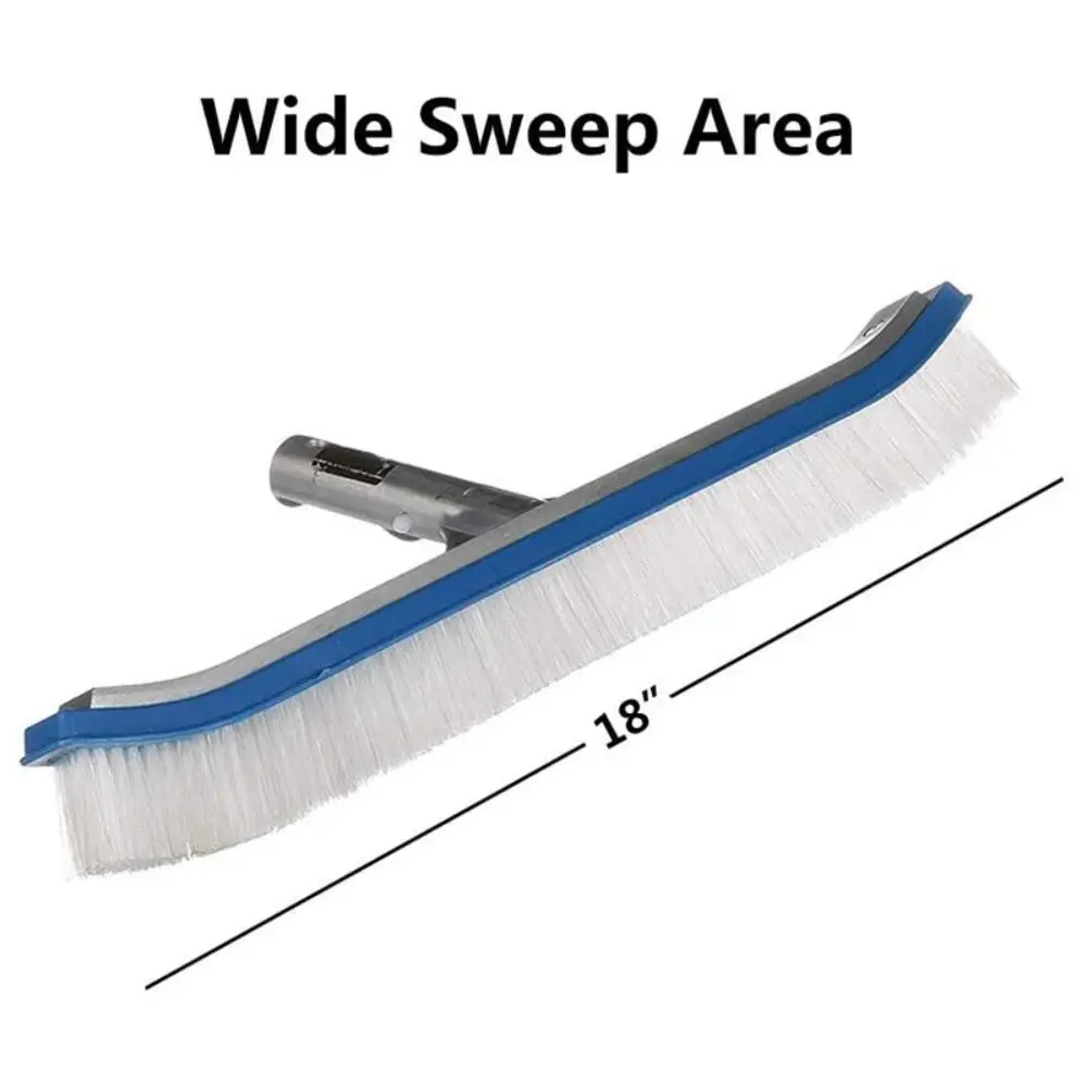 

18 Inch Pool Cleaning Brush Stainless Steel Brush Aluminum Handle Swimming Pool Brush Plastic Brush Glue Floor Brush