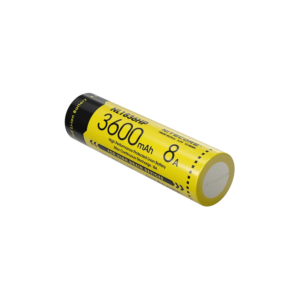 Imagem -02 - Bateria Li-ion Protegida de Alto Desempenho 3600mah 8a 3.6v Bateria Lanterna com Lanterna Nitecore-nl1836hp