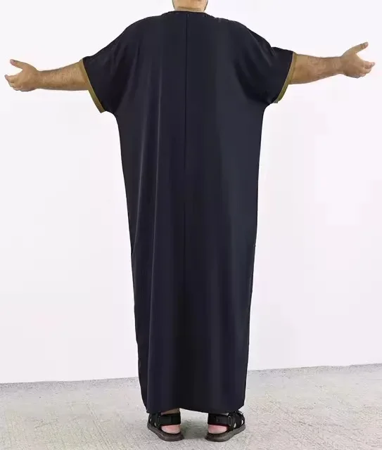 Men Muslim Long Robe Dress Abaya Saudi Arabia Eid Prayer Jubba Thobe Arab Blouse Arabic Kaftan Islamic Clothing جلباب رجالي