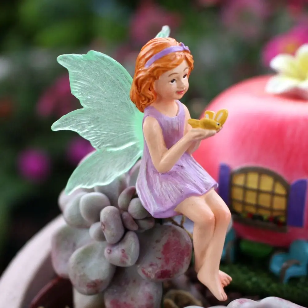 Adornos luminosos para el suelo de hadas, maceta de flores, adornos de resina para el suelo, accesorios de jardín impermeables