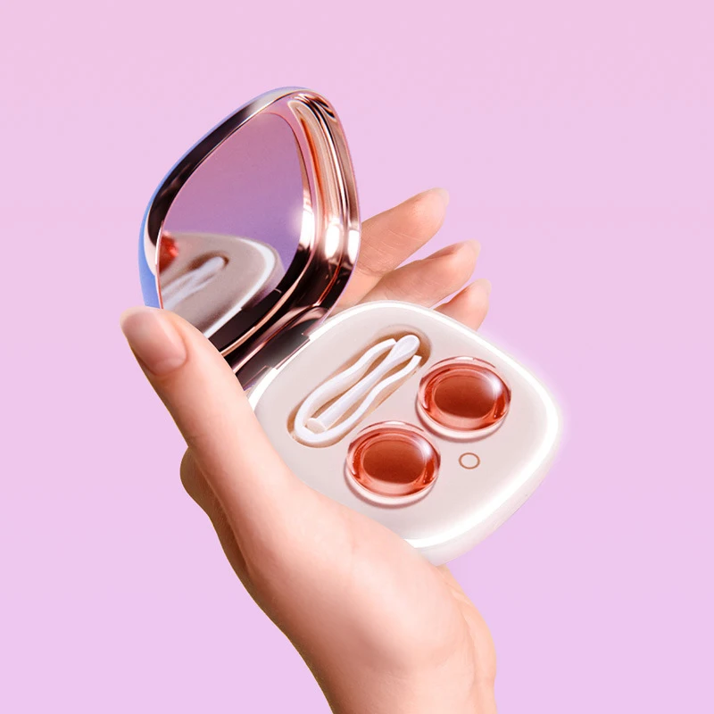 Nettoyeur de lentilles de contact, miroir en plastique cornéen, nettoie automatiquement en même temps, boîte à pupilles de beauté électrique