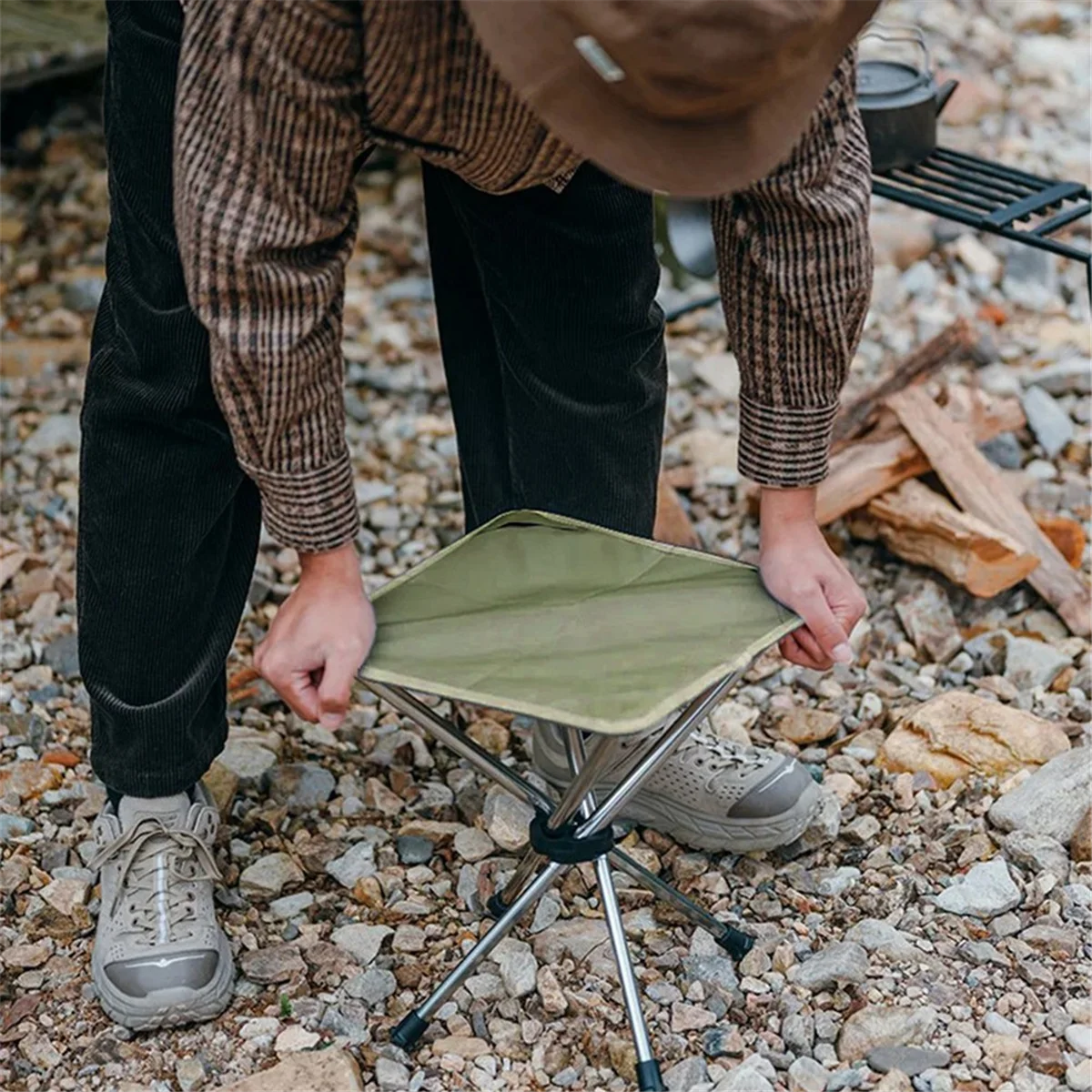 b51c-キャンプチェア折りたたみ超軽量折りたたみハイキングミニチェア屋外旅行釣り椅子