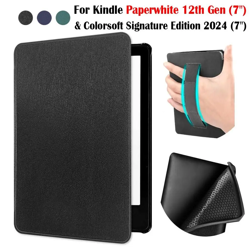 TPU eReader Case Zachte Auto Wake/Sleep Beschermhoes voor Kindle Paperwhite 7 inch 12e generatie/Colorsoft Signature Edition 2024